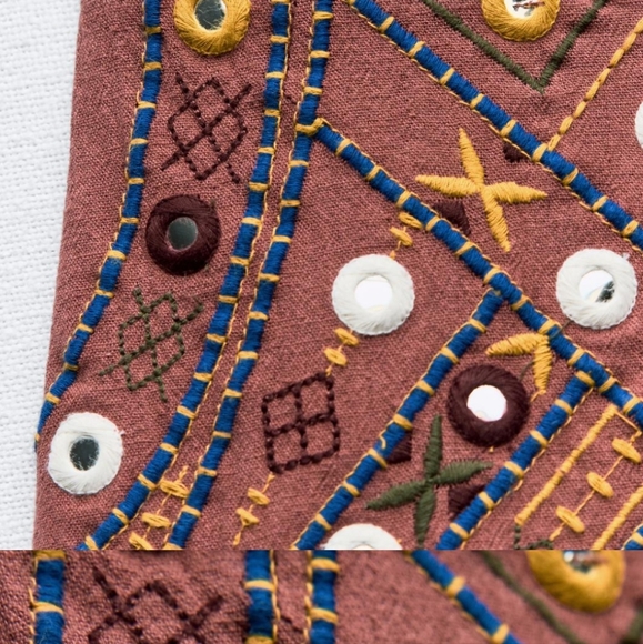 Globally-Inspired Mirror and Embroidery Shorts - Picture 2 of 3